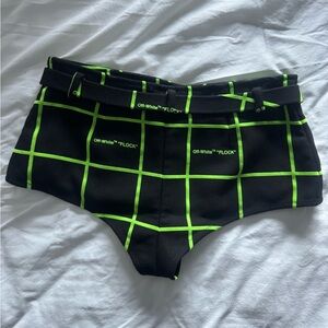 Off-White Checked Micro Shorts